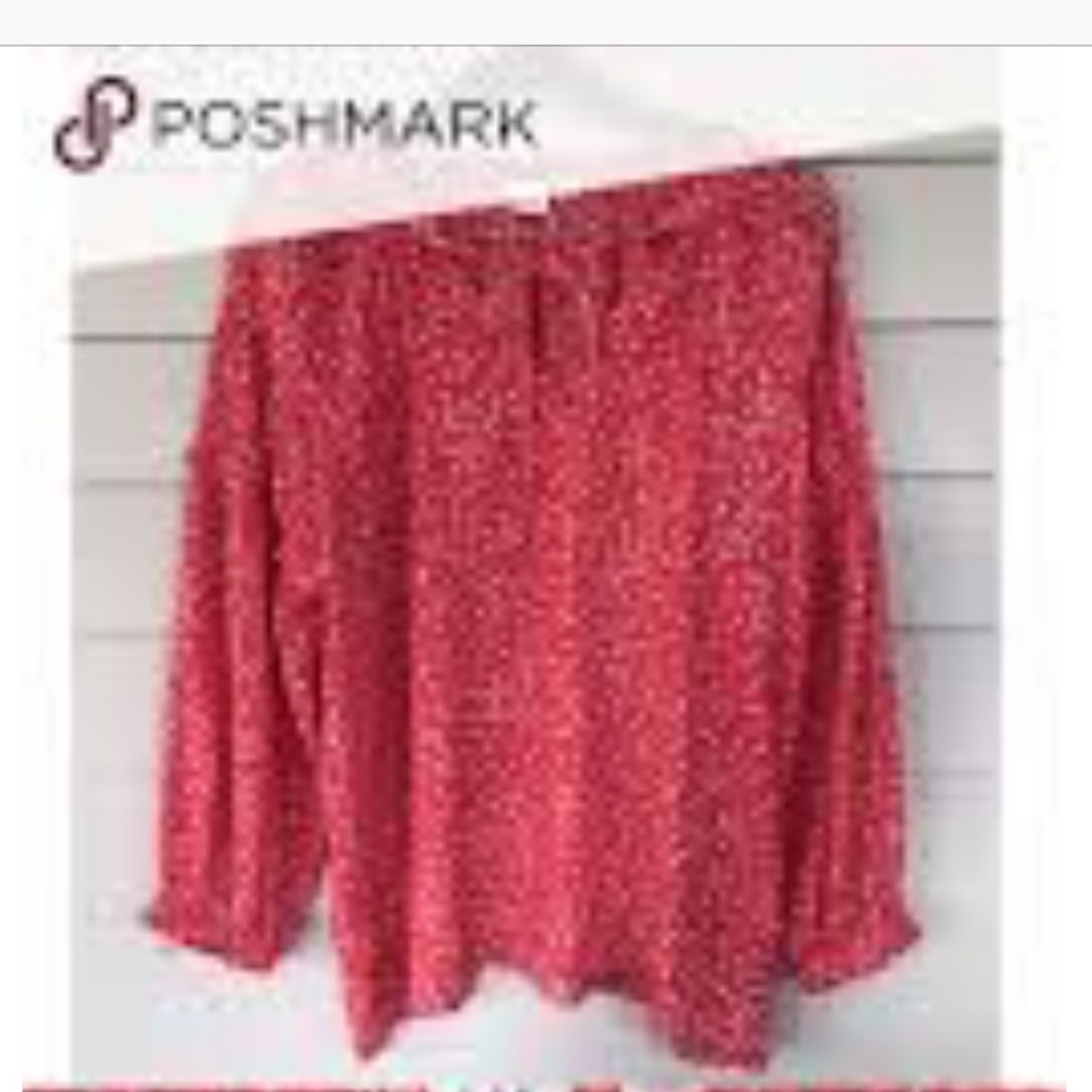 Gap hot pink blouse with small white/blue flowers